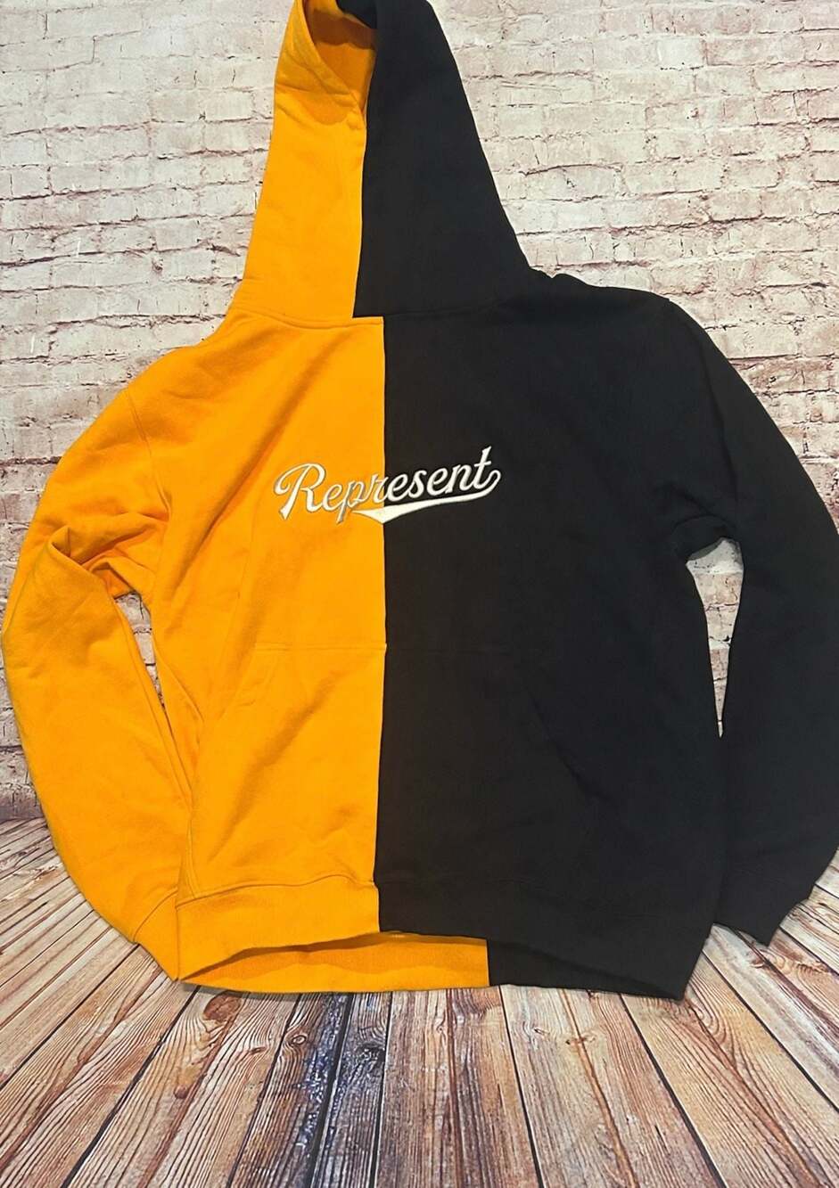 Limited Edition Represent Black and Yellow Split Hoodie